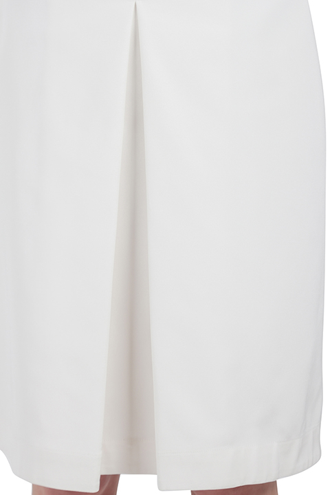 Pre-owned Sophie Hulme Ivory Stretch Gabardine Chain Embellished Inverted Pleat Front Skirt M In Cream