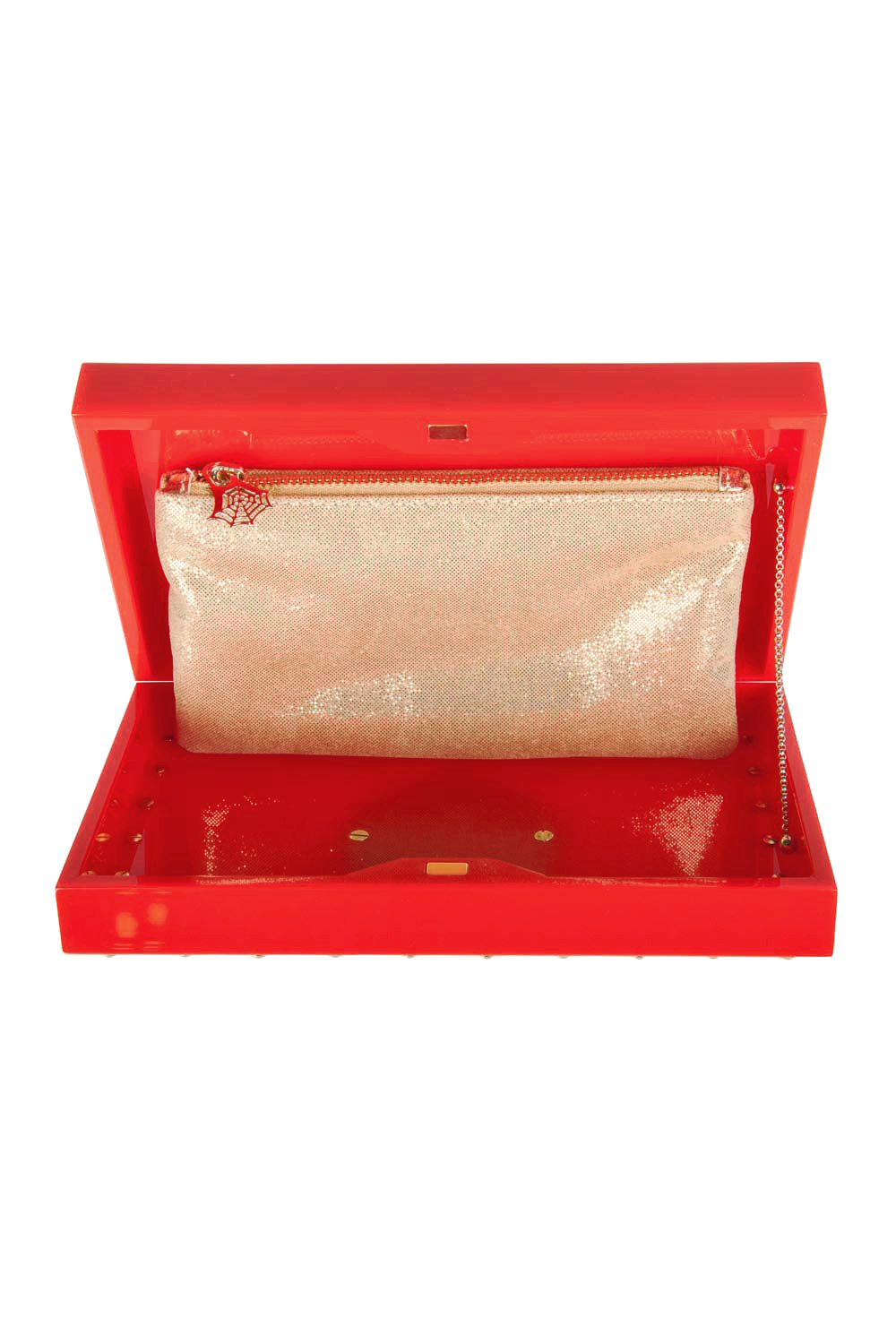 

Charlotte Olympia Red Perspex Palace Pandora Box Clutch