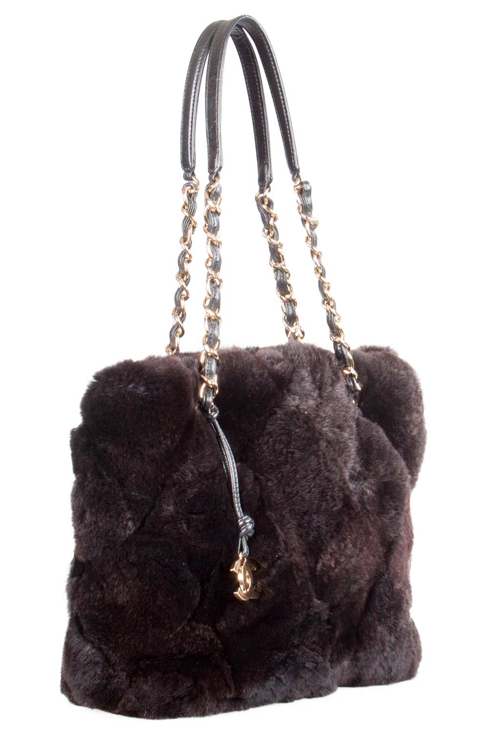

Chanel Dark Brown Fur Chain Shoulder Bag