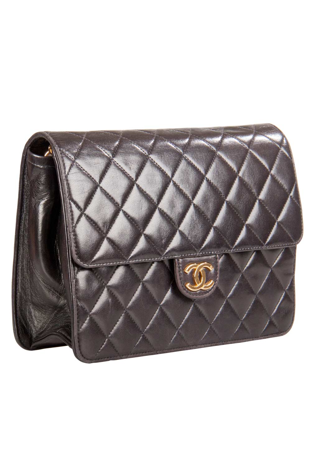 

Chanel Black Quilted Leather  Vintage Classic Single Flap Bag
