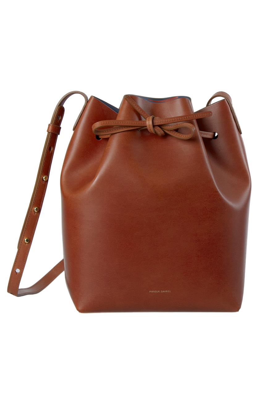 

Mansur Gavriel Brandy Leather Bucket Bag, Tan