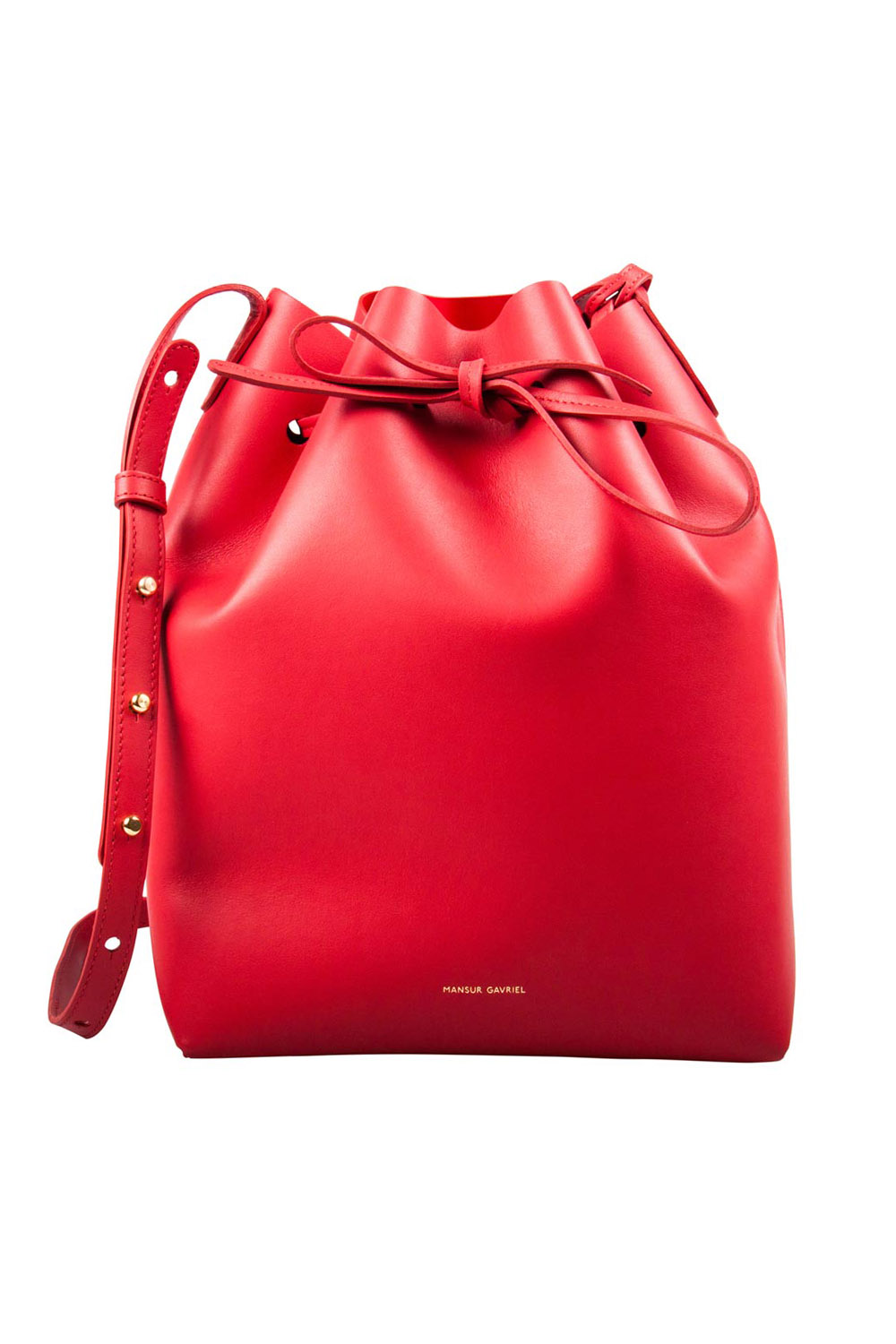 

Mansur Gavriel Red Leather Bucket Bag