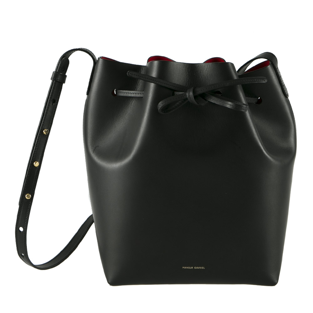 Mansur Gavriel Black Leather Bucket Bag