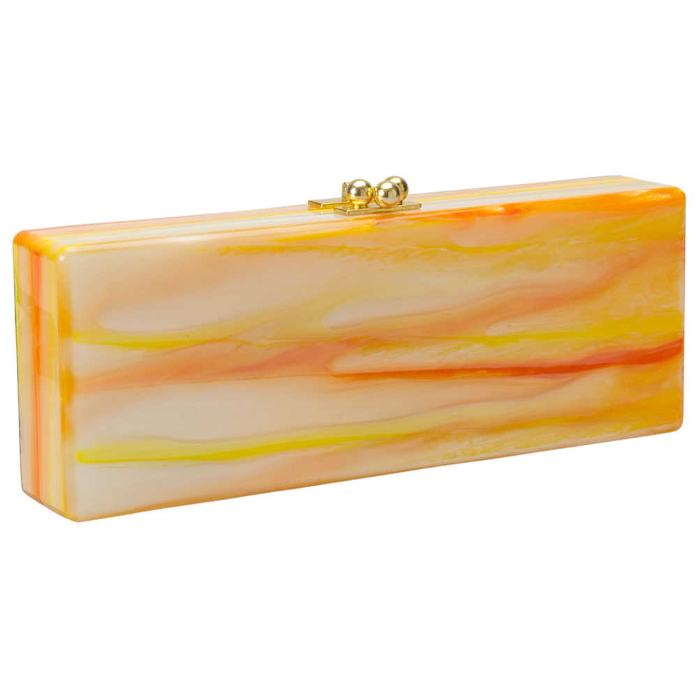 

Edie Parker Brown/Orange Tiger Stripe Acrylic Clutch