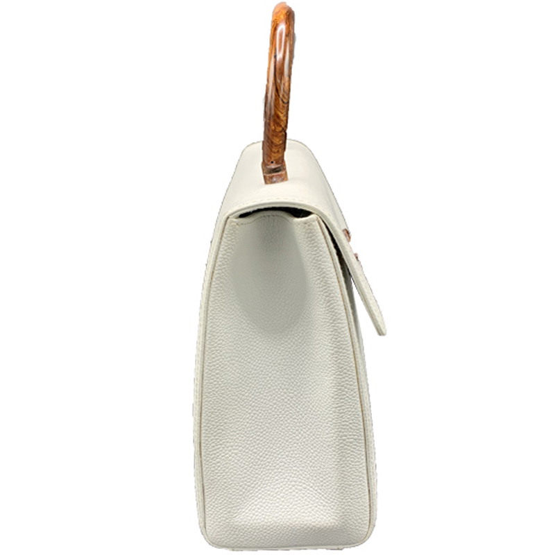 

Chanel White Leather Vintage Top Handle Bag