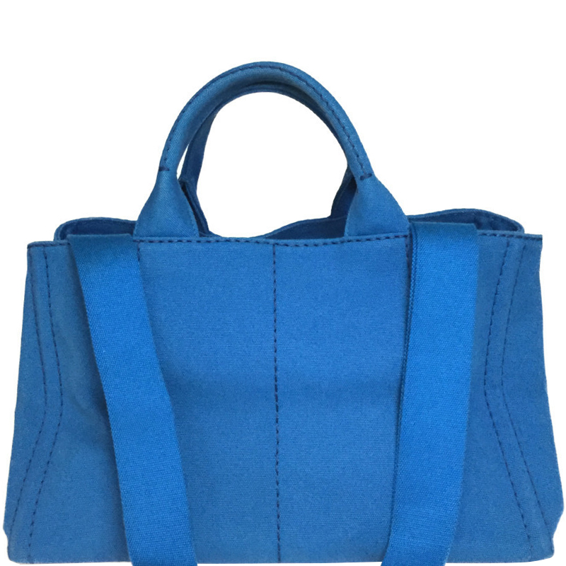 

Prada Blue Canvas Canapa Tote