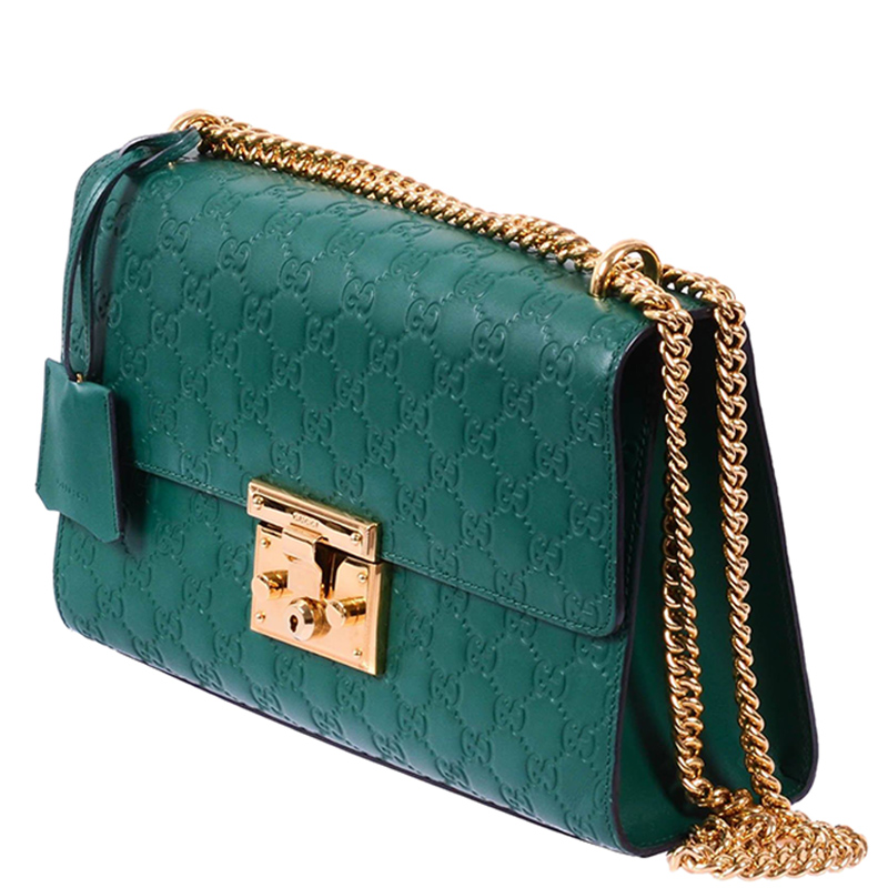 

Gucci Green Guccissima Leather  Padlock Shoulder Bag