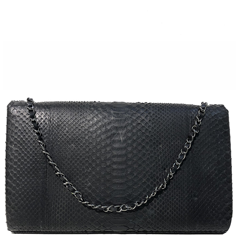 

Chanel Black Python Leather Flap Bag