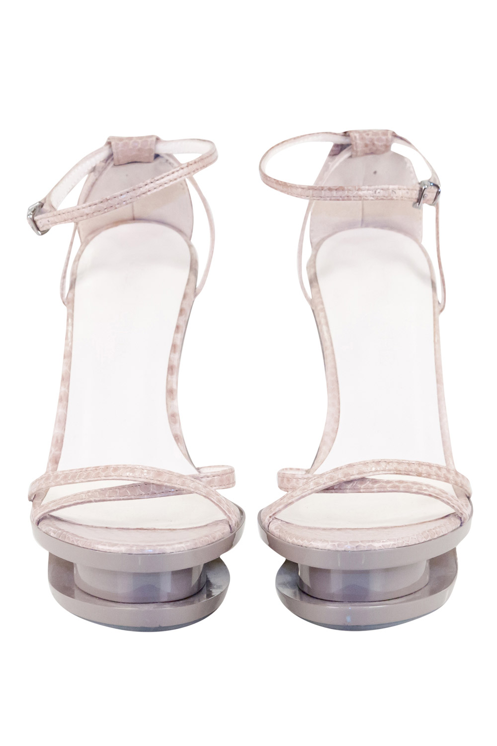 Pre-owned Jil Sander Grey Leather Ankle Strap Sandals Size 35