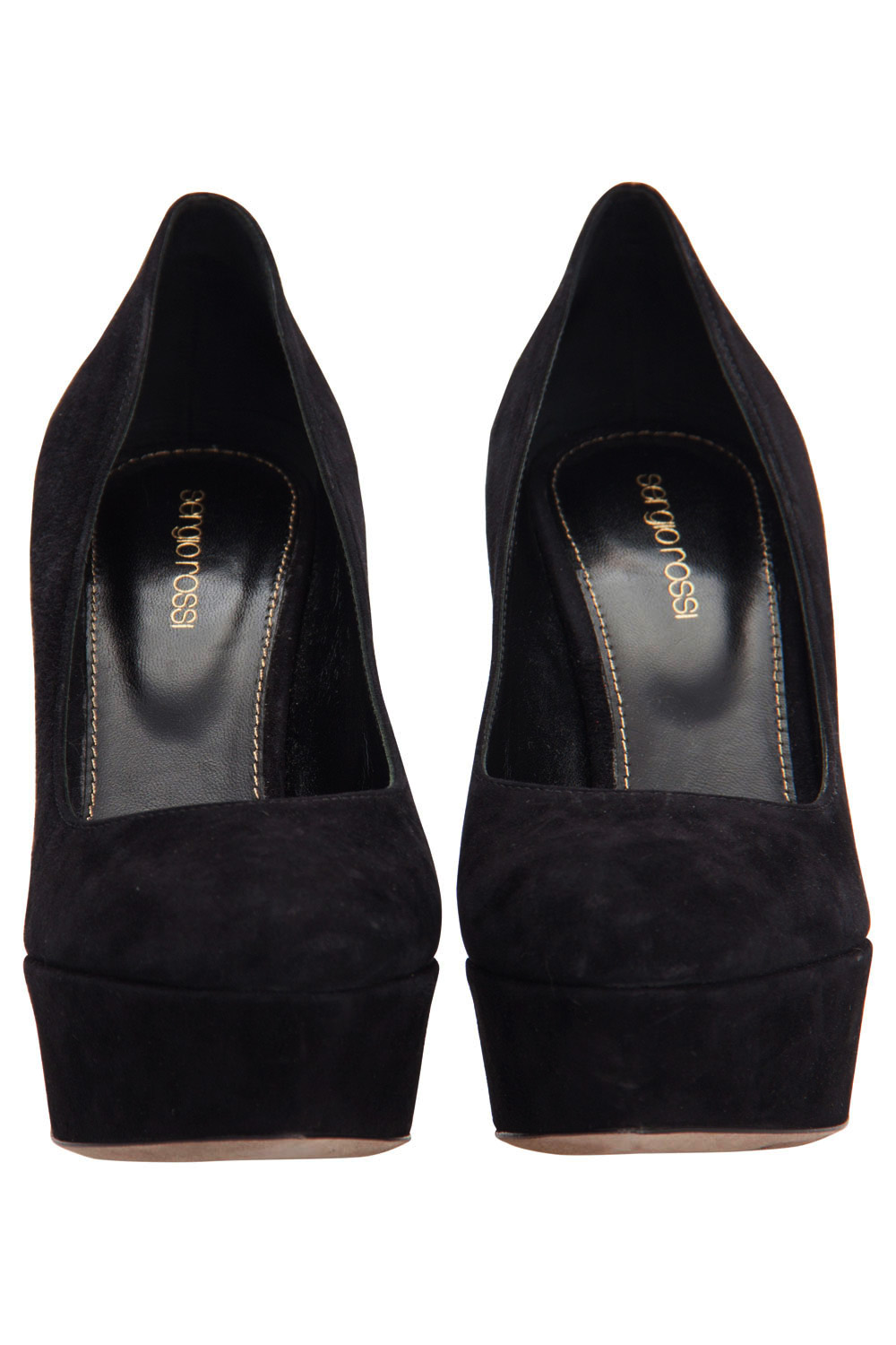 

Sergio Rossi Black Suede Platform Pumps Size
