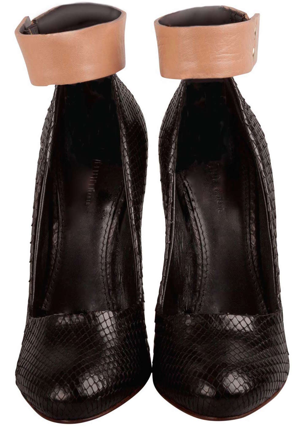 

Celine Black Python Leather Ankle Cuff Pumps Size