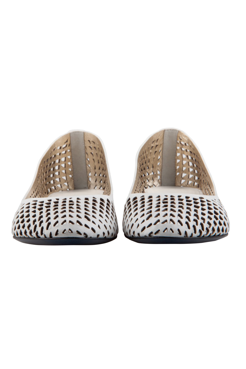 

Jil Sander White Perforated Leather Ballet Flats Size