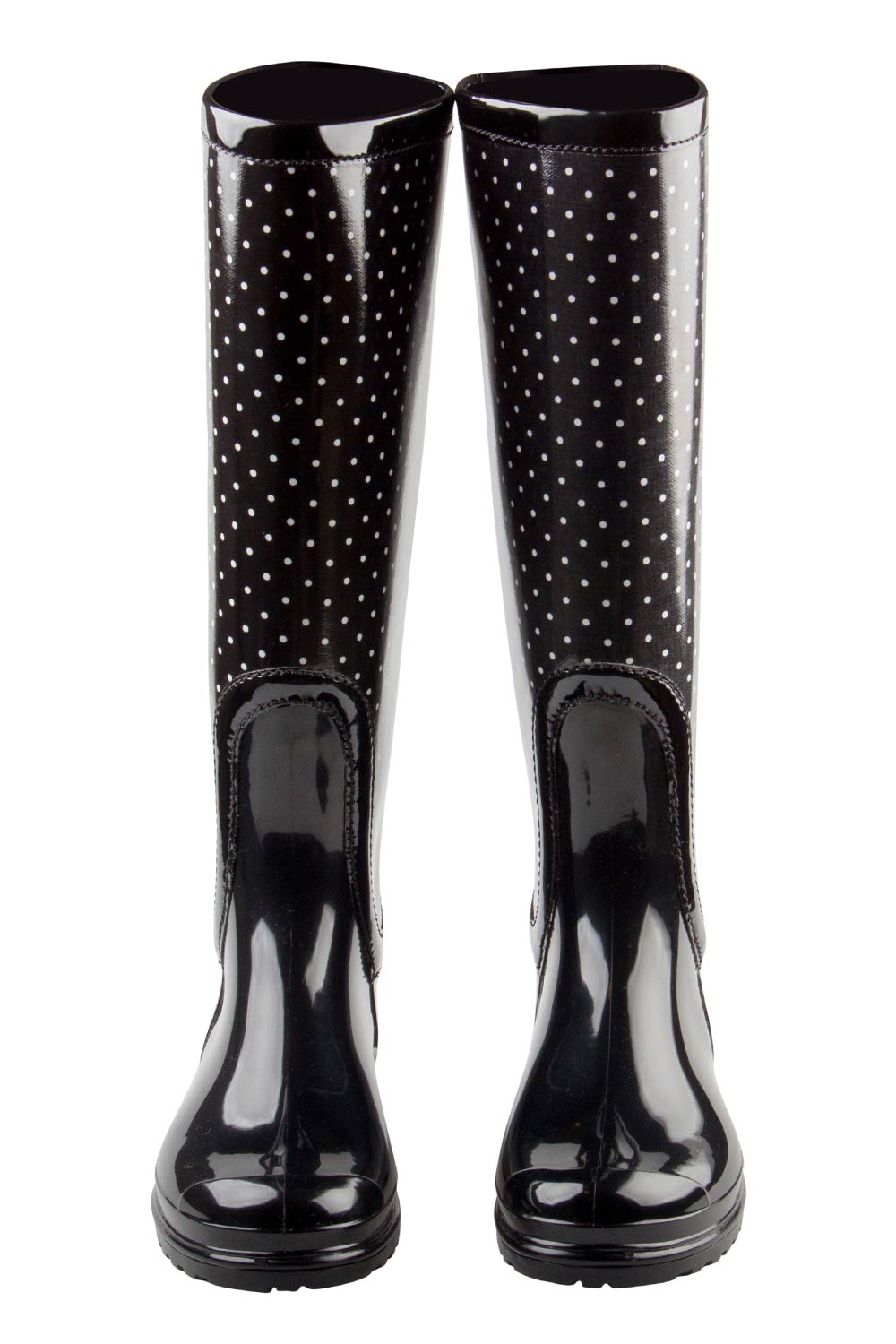 

Dolce & Gabbana Black PVC Polka Dot Long Rain Boots Size