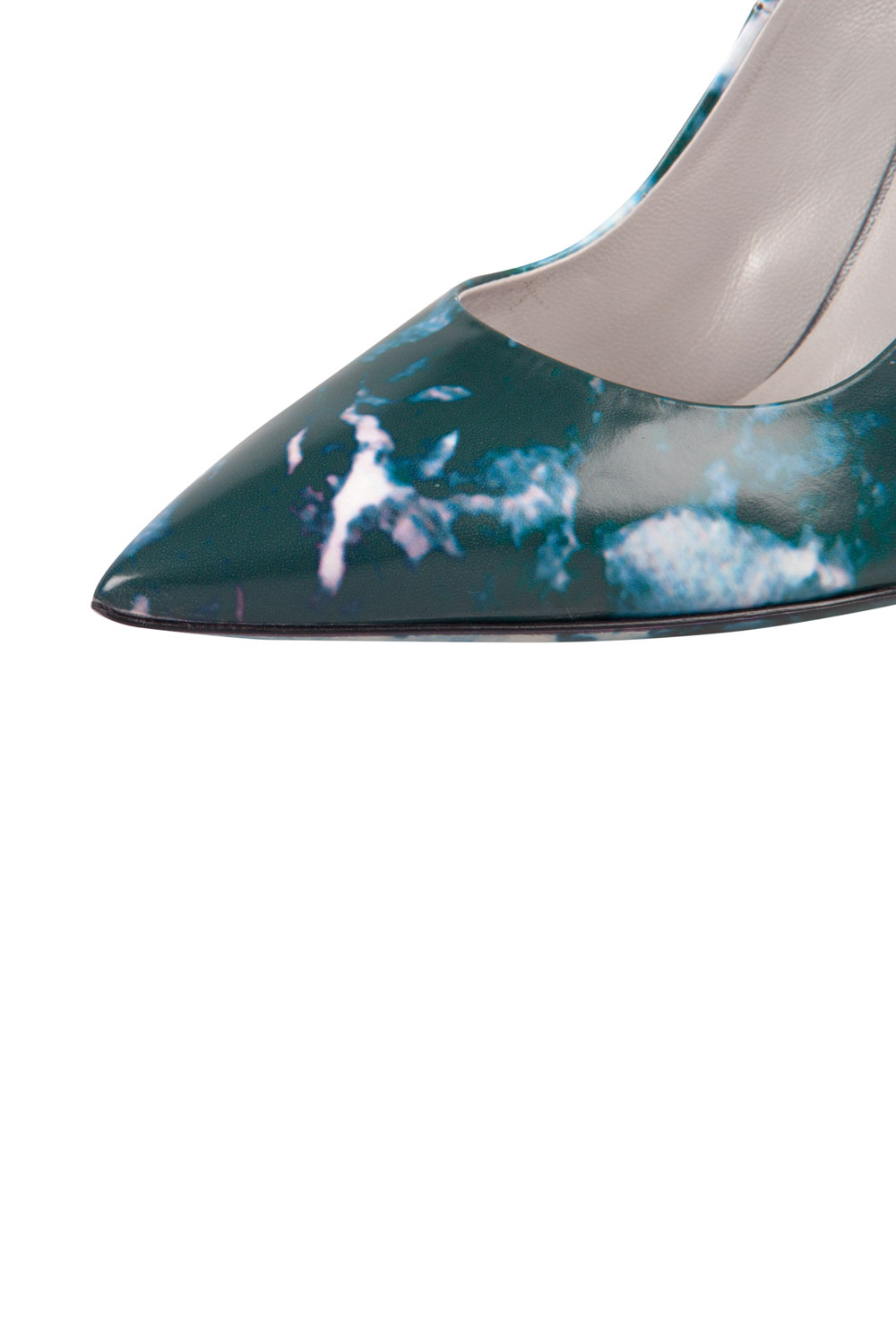 Pre-owned Msgm Blue Marble Print Pointed Toe Pumps Size 38
