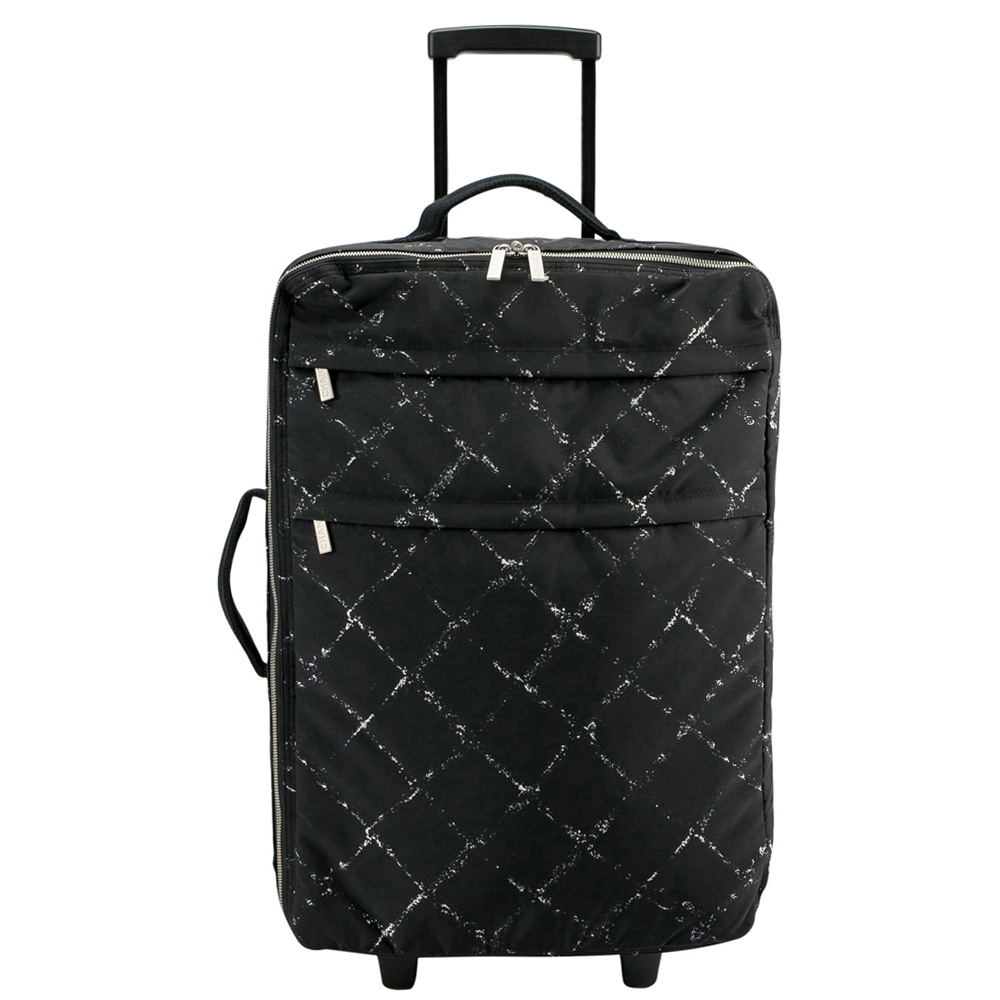 Chanel Black Nylon Old Travel Line Rolling Suitcase