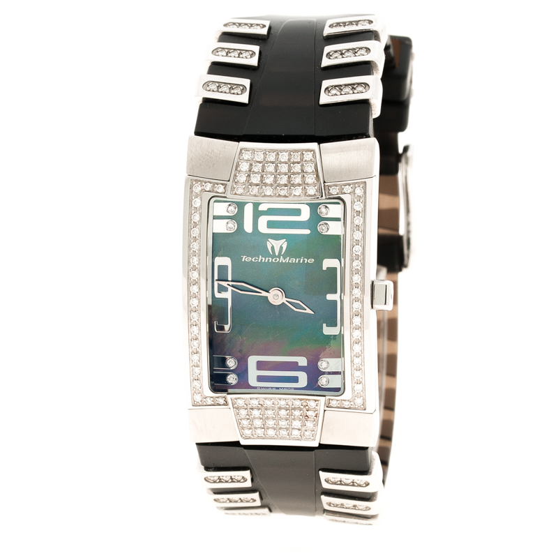 Technomarine Mother of Pearl Stainless Steel and Diamond Women's Wristwatch 24 mm