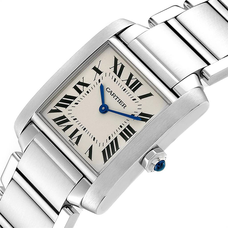 

Cartier White Stainless Steel Tank Francaise WSTA0005 Women's Wristwatch