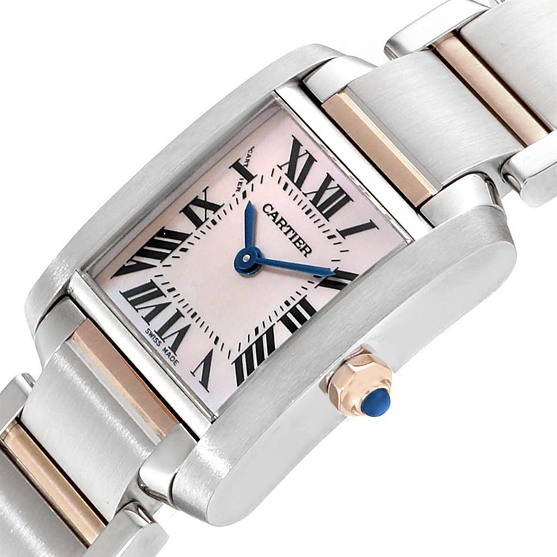 

Cartier MOP Stainless Steel Tank Francaise W51027Q4 Women's Wristwatch, Multicolor