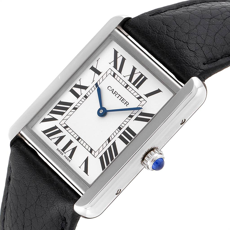 

Cartier White Stainless Steel Tank Solo W1018355 Men's Wristwatch