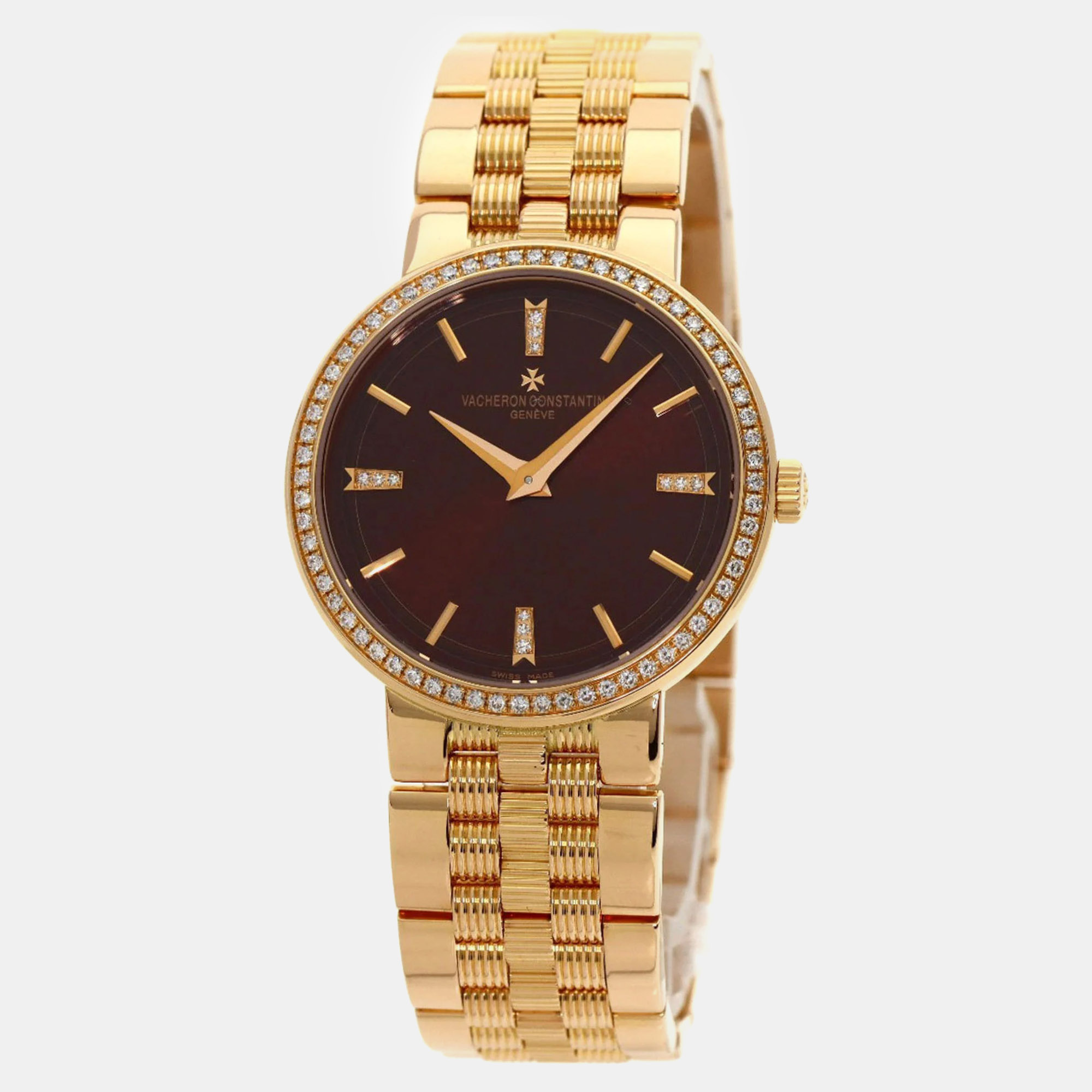 

Vacheron Constantin Brown 18k Rose Gold Patrimony 25557 Quartz Women's Wristwatch 30 mm