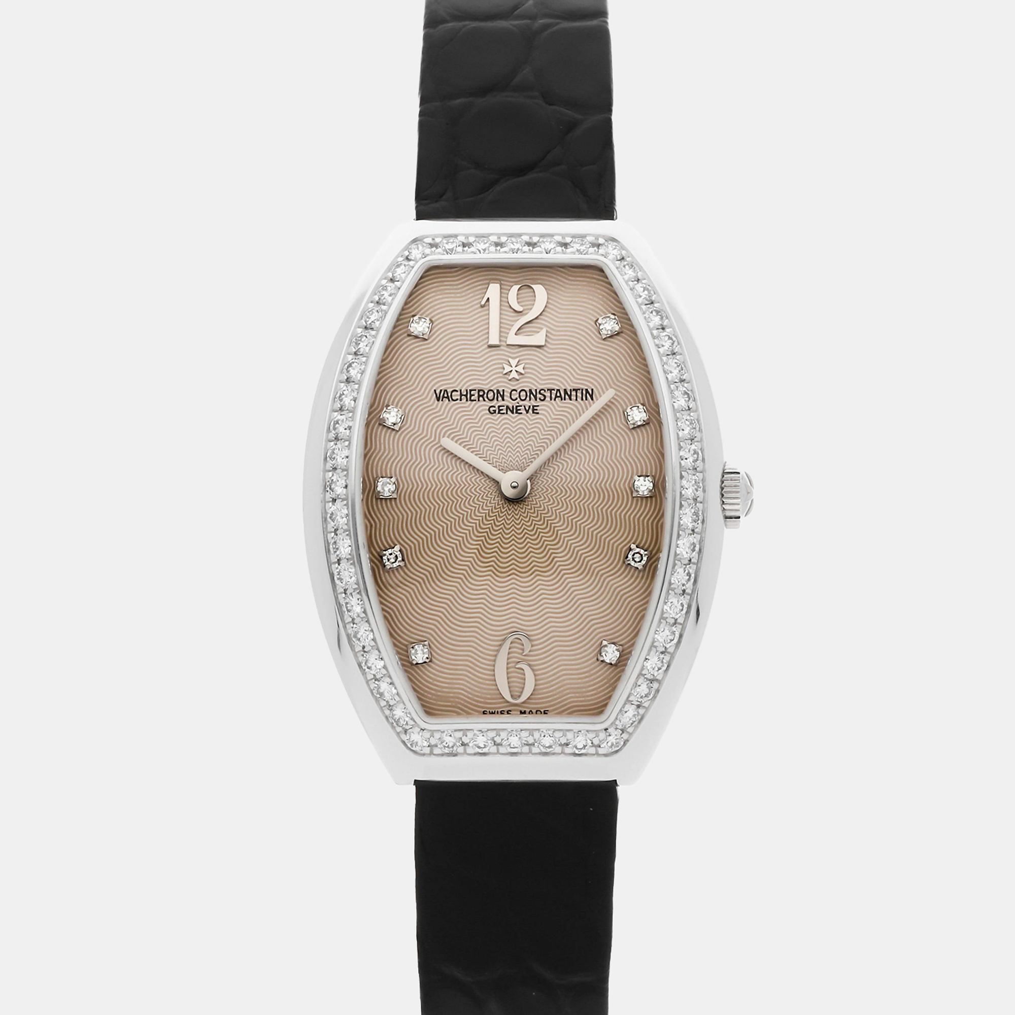 

Pre-Owned Vacheron Constantin Egerie 25540/000G-9109, Beige