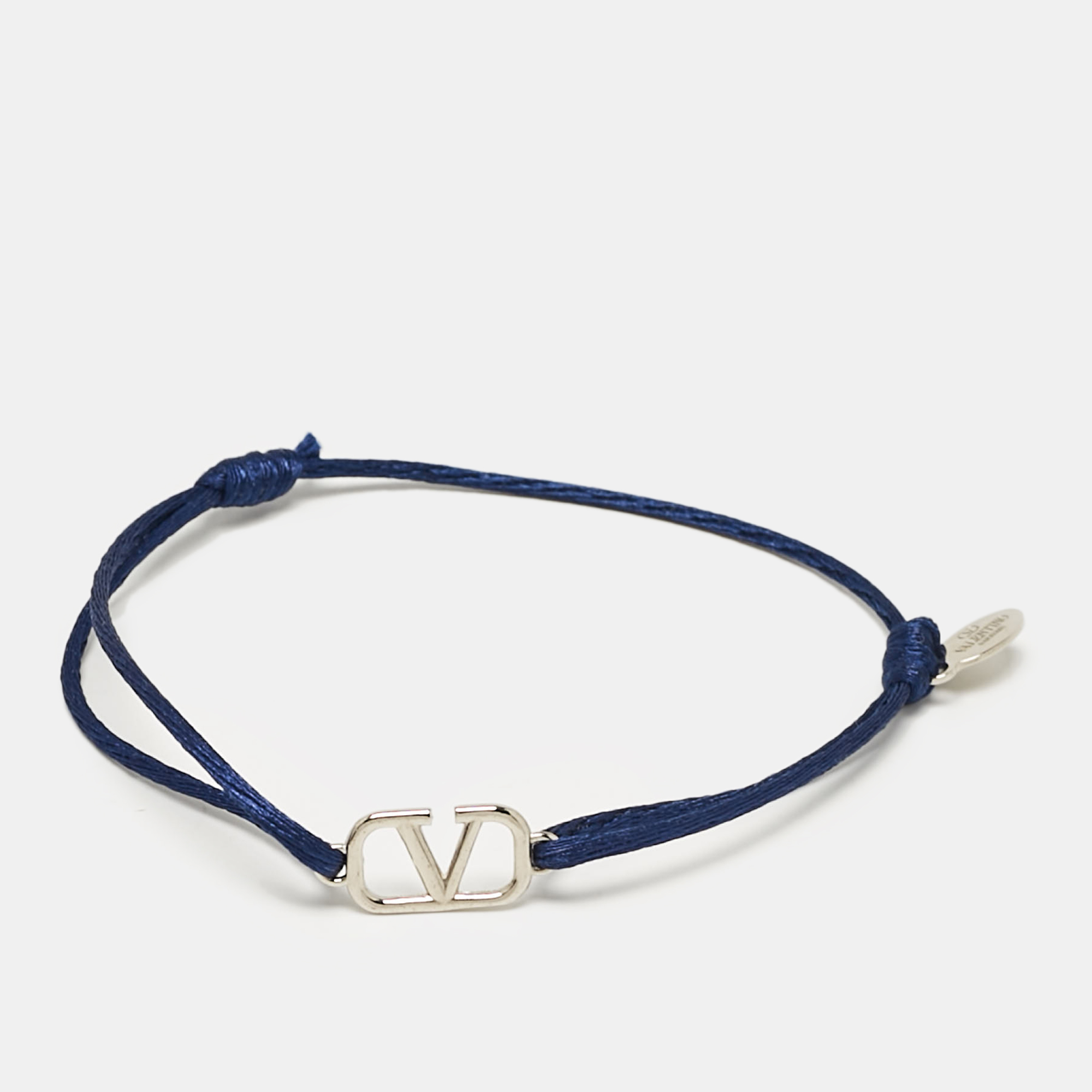 

Valentino VLogo SIlver Tone Cord Bracelet