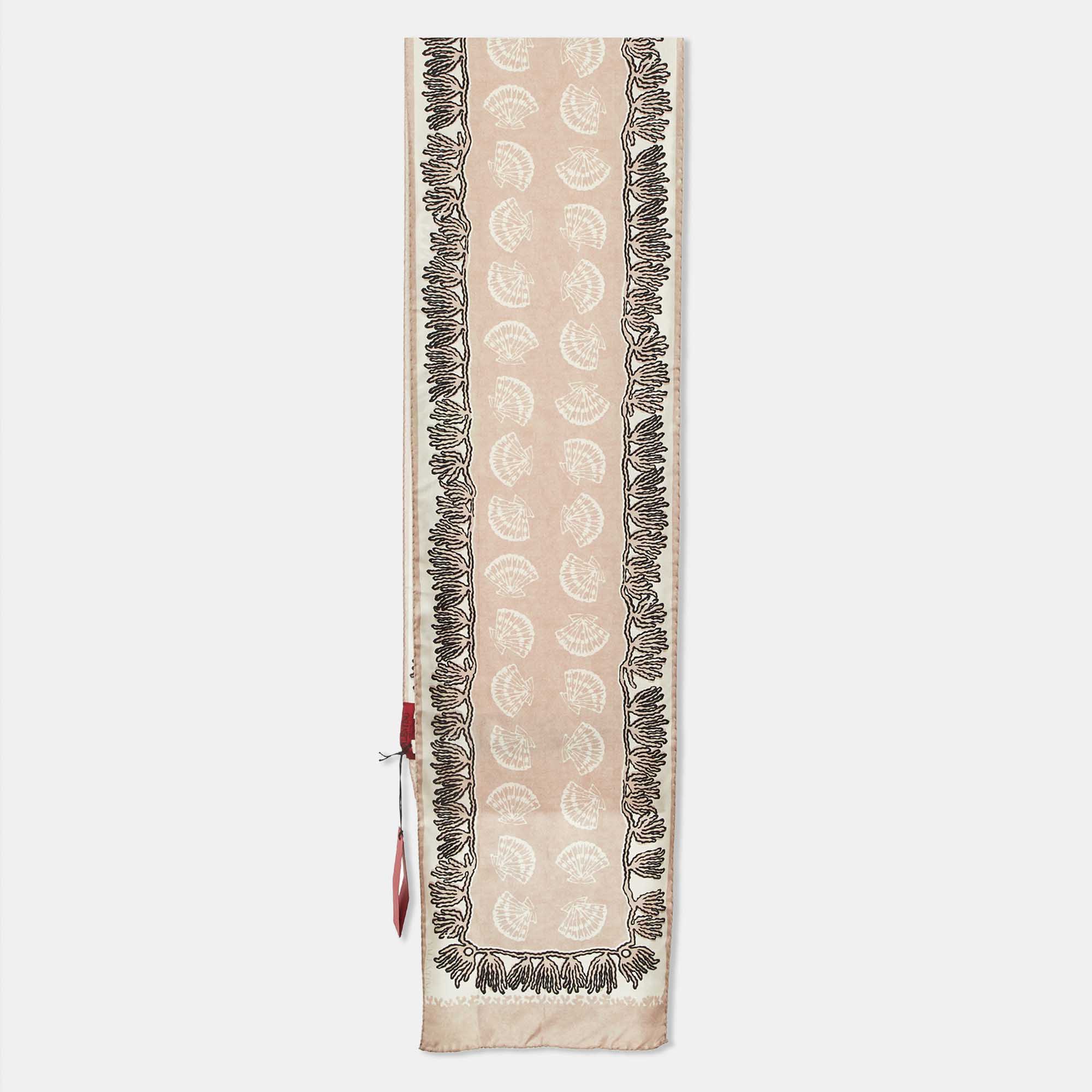 

Valentino Beige Shell Print Silk Stole