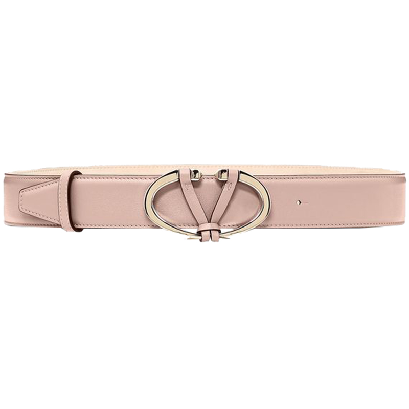 Pre Owned Valentino Poudre Leather V Rivet Belt 75 CM