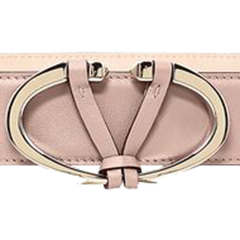 

Valentino Poudre Leather V Rivet Belt, Pink