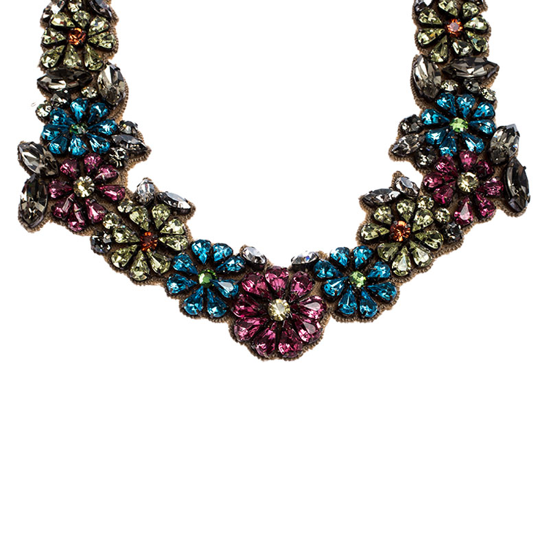 

Valentino Romantic Flower Multicolor Crystal Statement Necklace