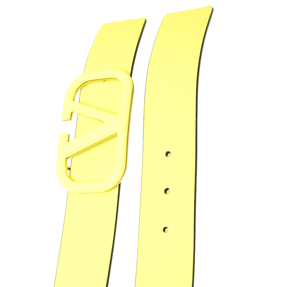 

Valentino Neon Yellow Leather VLOGO Belt