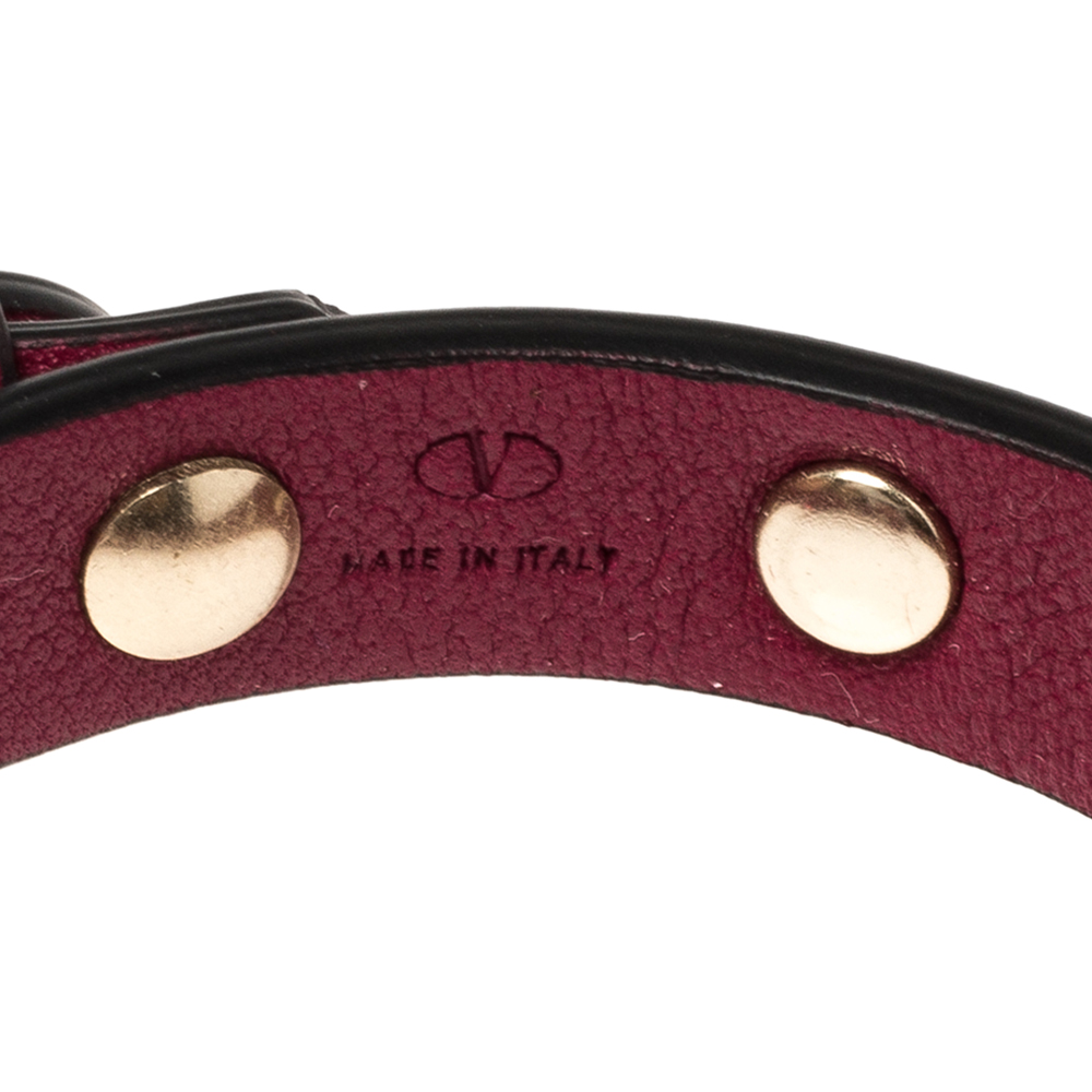 

Valentino Raspberry Pink Leather Rockstud Bracelet
