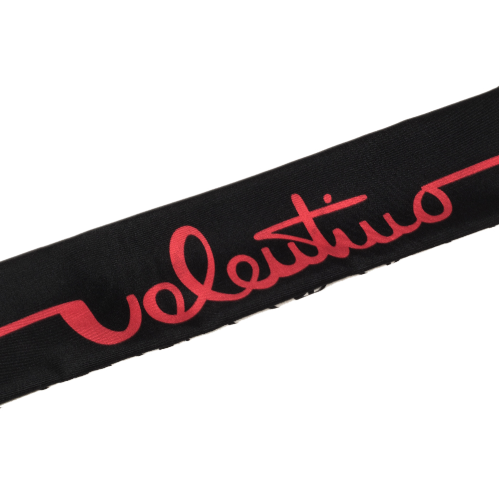 

Valentino Multicolor "Signature Stripe" Logo Print Silk Twill Bandeau Scarf Size