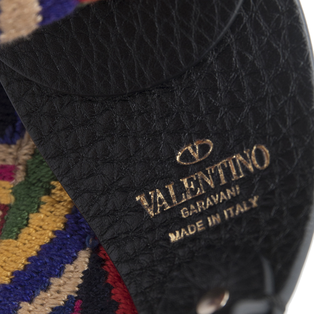 

Valentino Multicolor Native Couture 1975 Embroidery Guitar Rockstud Bag Strap Size
