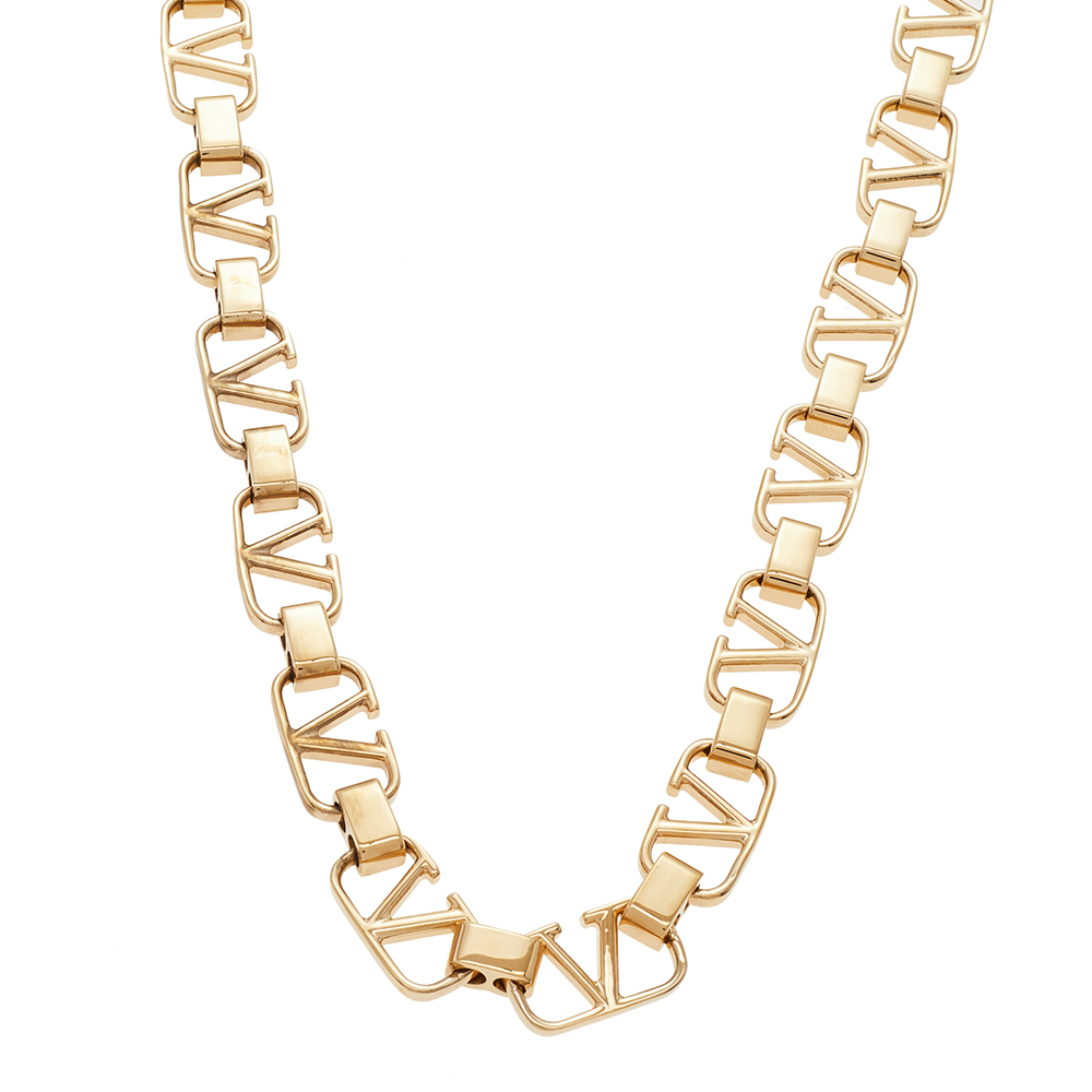 

Valentino Gold Tone VLogo Necklace