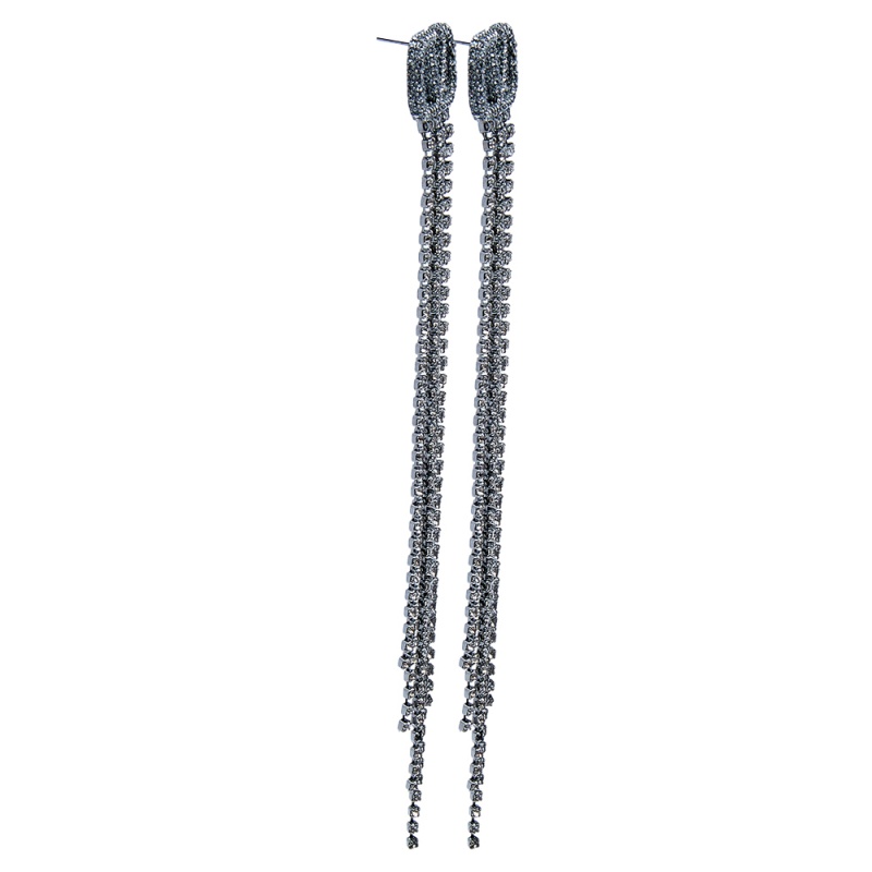

Valentino Black Tone Crystal VLOGO Drop Earrings
