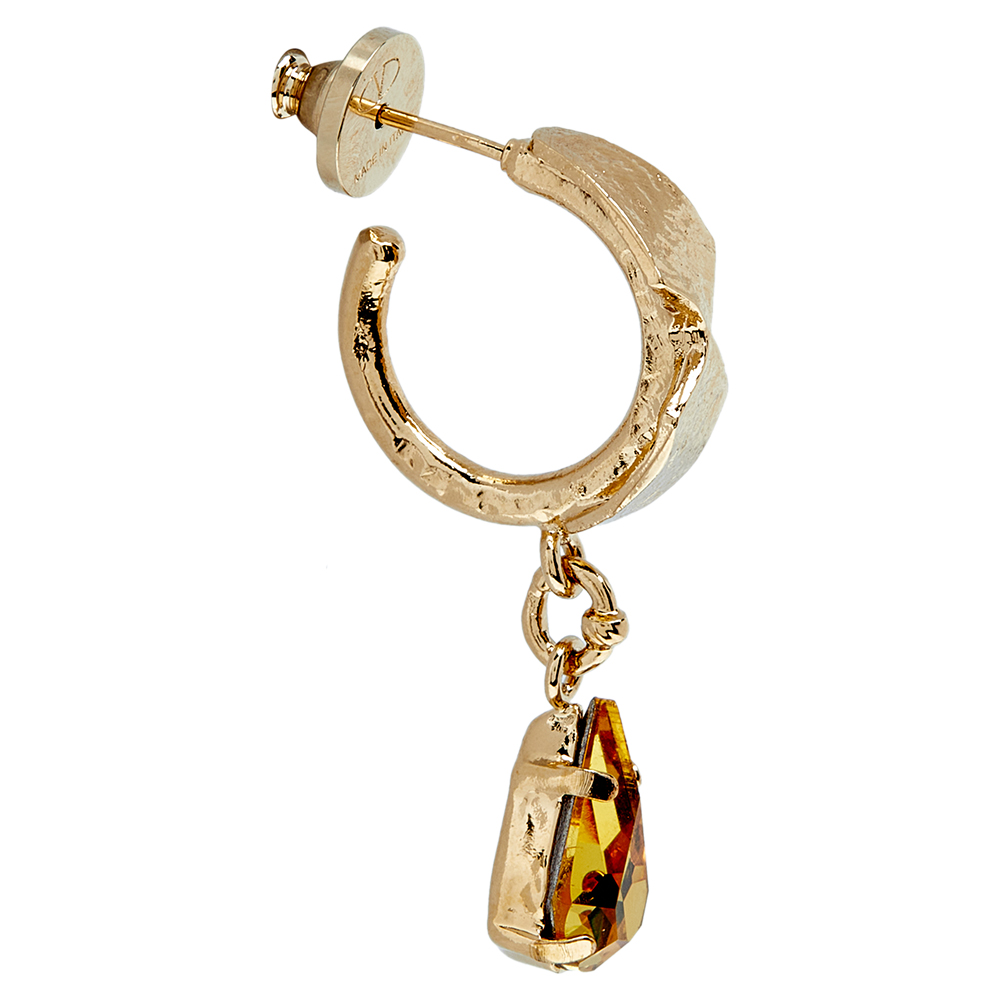 

Valentino Le Blanc Cult Gold Tone Crystal Drop Mono Earring