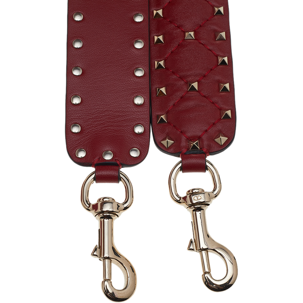 

Valentino Red Leather Rockstud Spike Bag Shoulder Strap