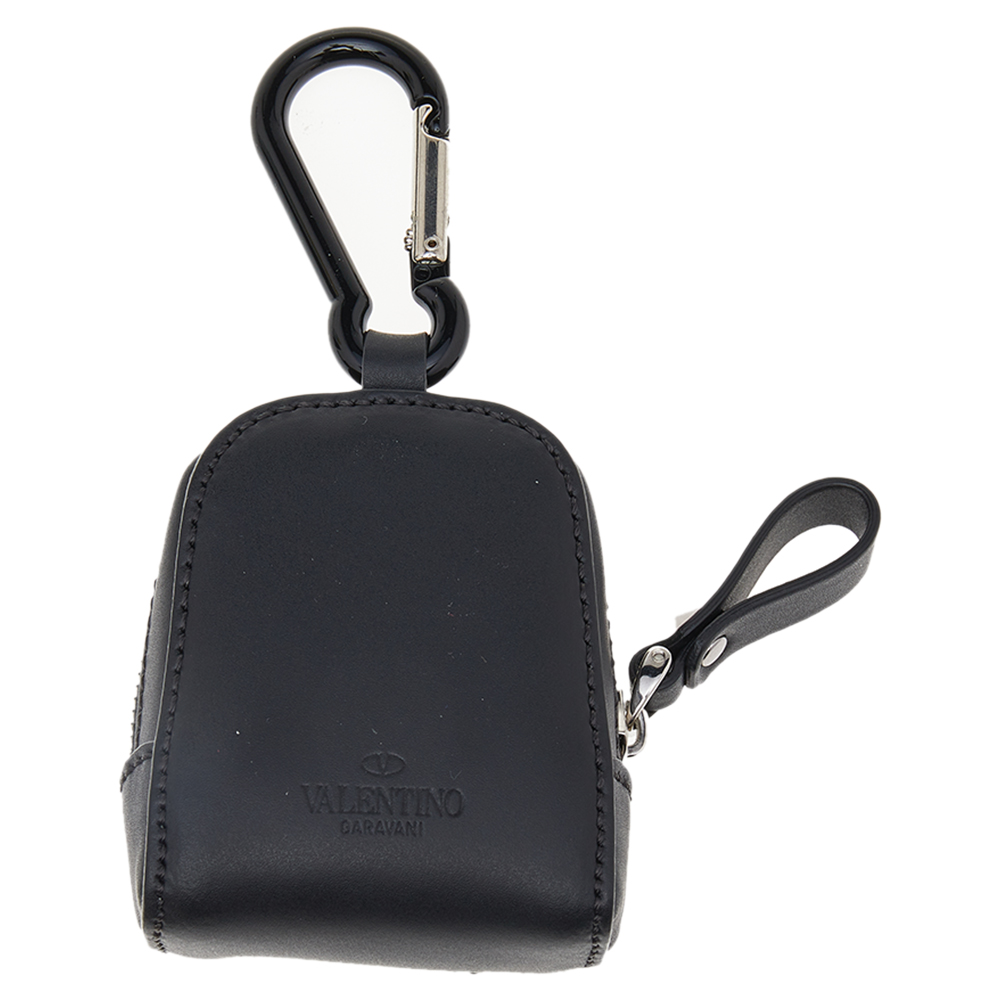 

Valentino Black Leather VLTN Bag Charm