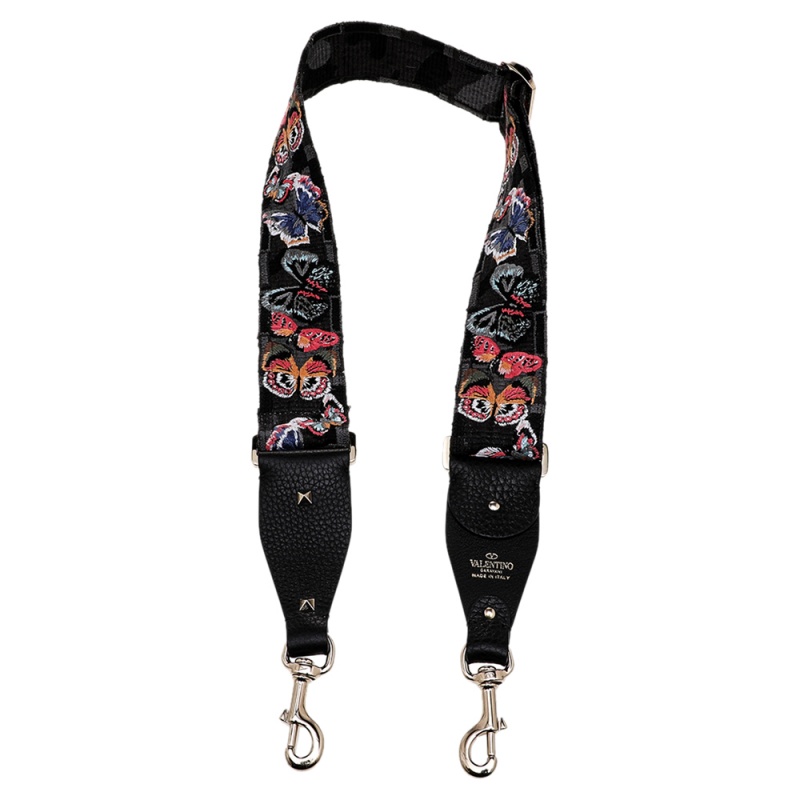 Pre Owned Valentino Multicolor Butterfly Camouflage Bag Strap