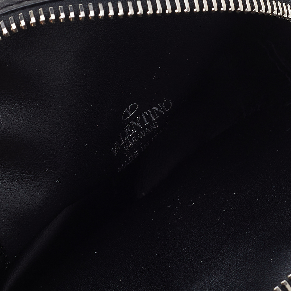 

Valentino Black Leather VLTN Rockstud Bag Charm