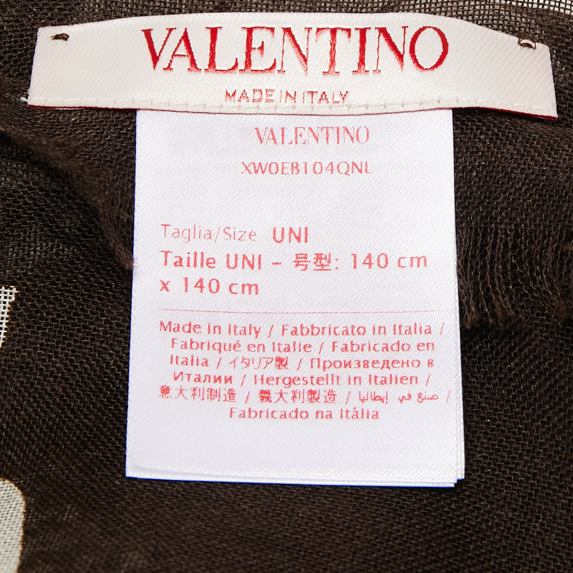 

Valentino Brown Floral Printed Cashmere & Silk Fringed Shawl