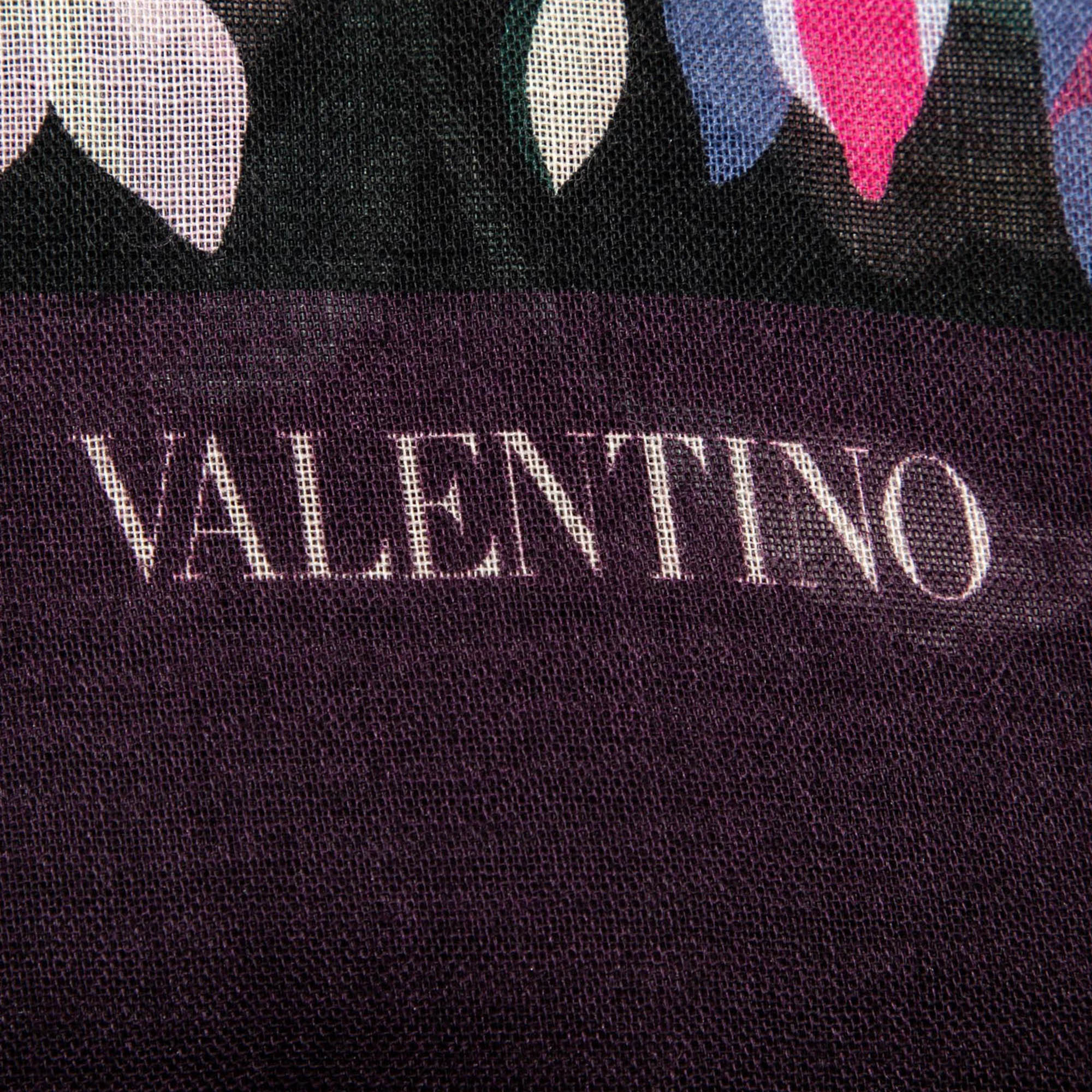 

Valentino Multicolor Garden Print Cashmere & Silk Shawl