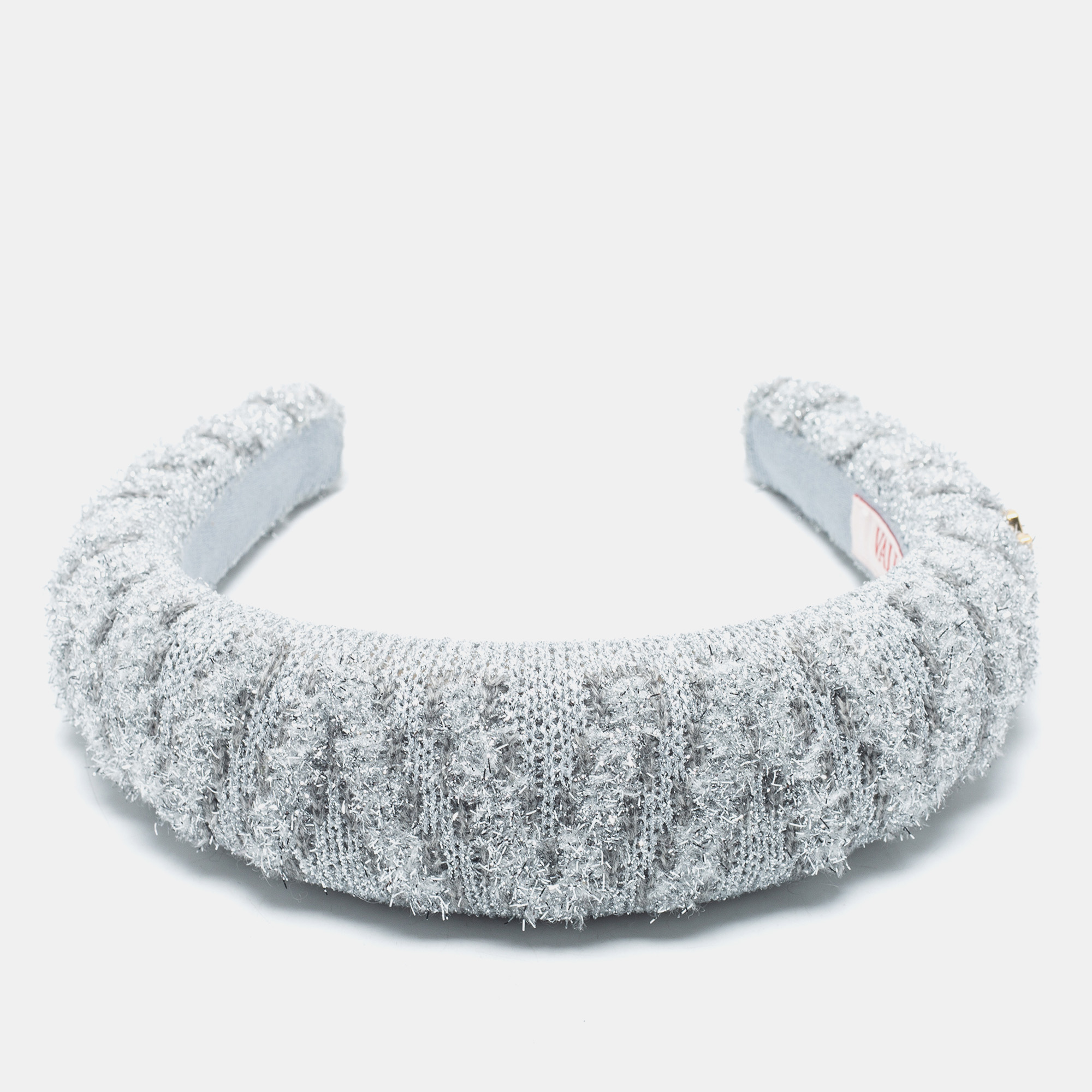 

Valentino Silver Lurex Fabric Optical Headband