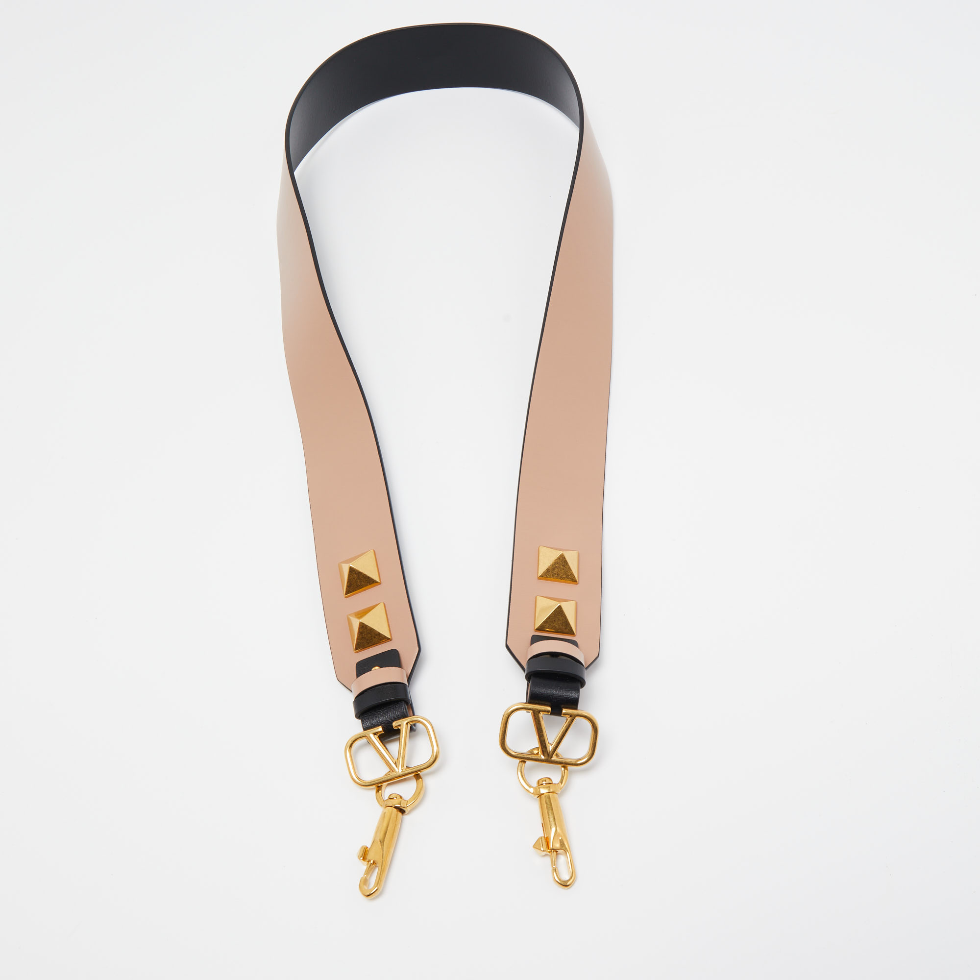 

Valentino Black/Old Rose Leather Rockstud Shoulder Bag Strap