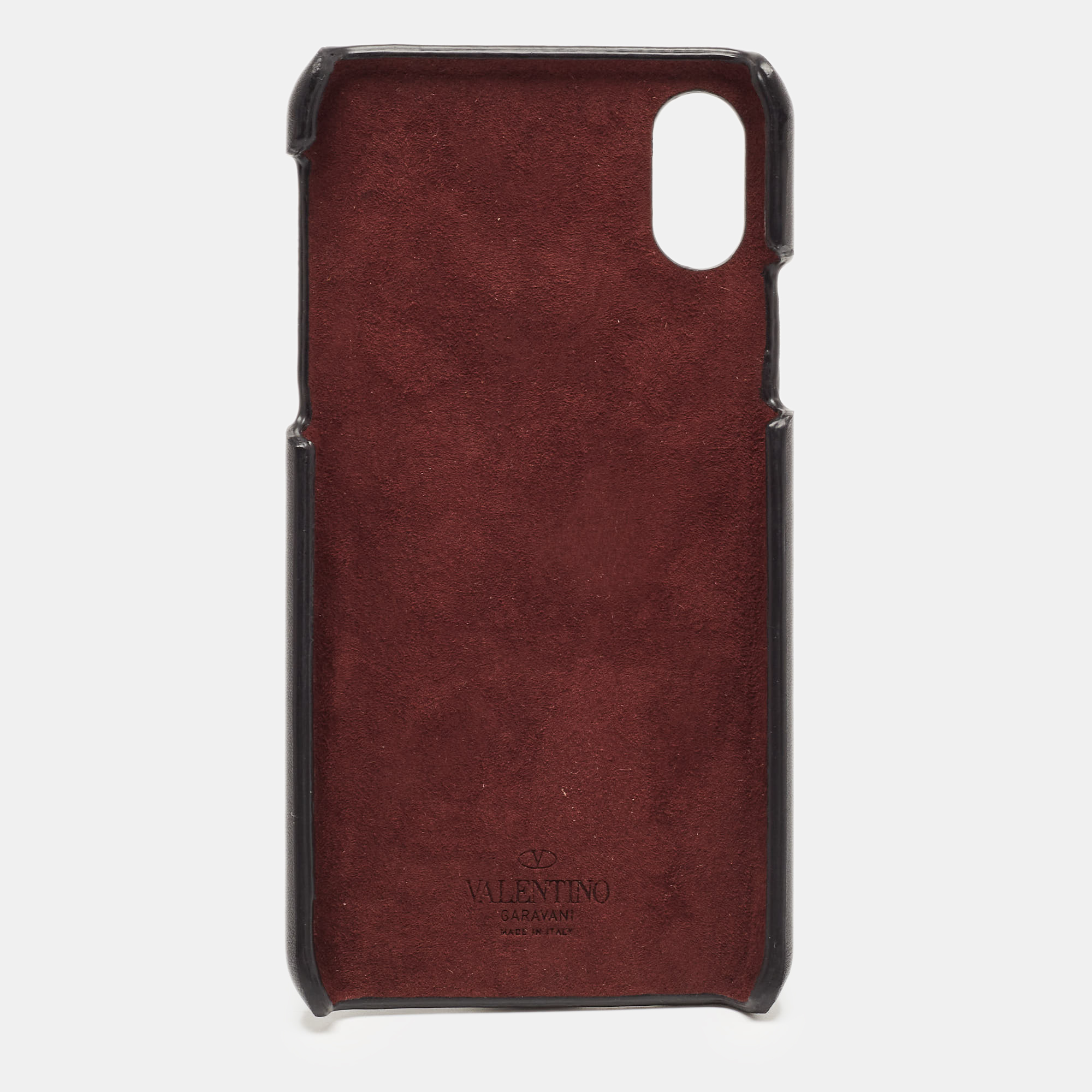 

Valentino Black/Red Leather Love iPhone  Case with Strap