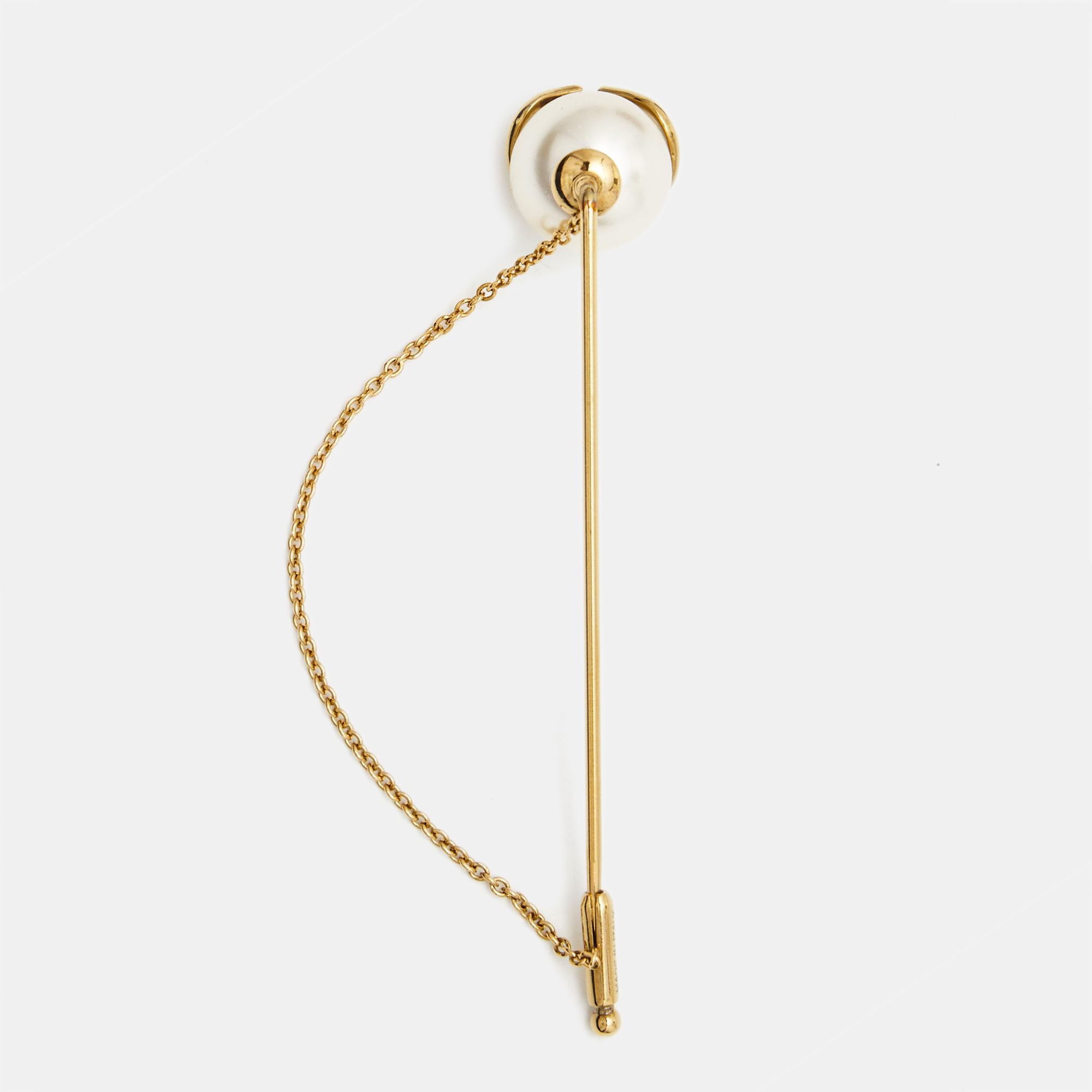 

Valentino Vlogo Faux Pearl Gold Tone Brooch Pin