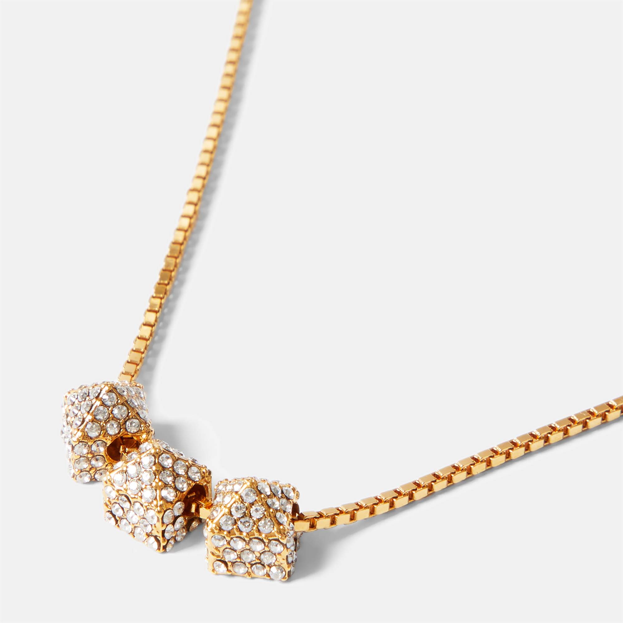 

Valentino Rockstud Crystals Gold Tone Necklace