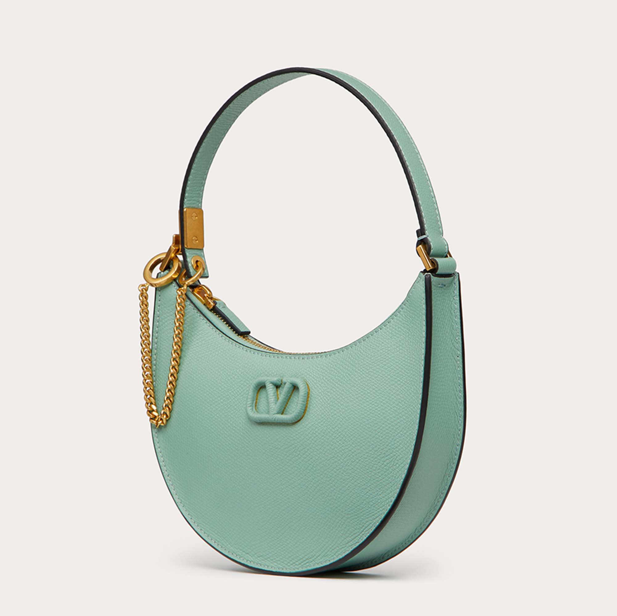 

Valentino Vlogo Leather Pouch, Green