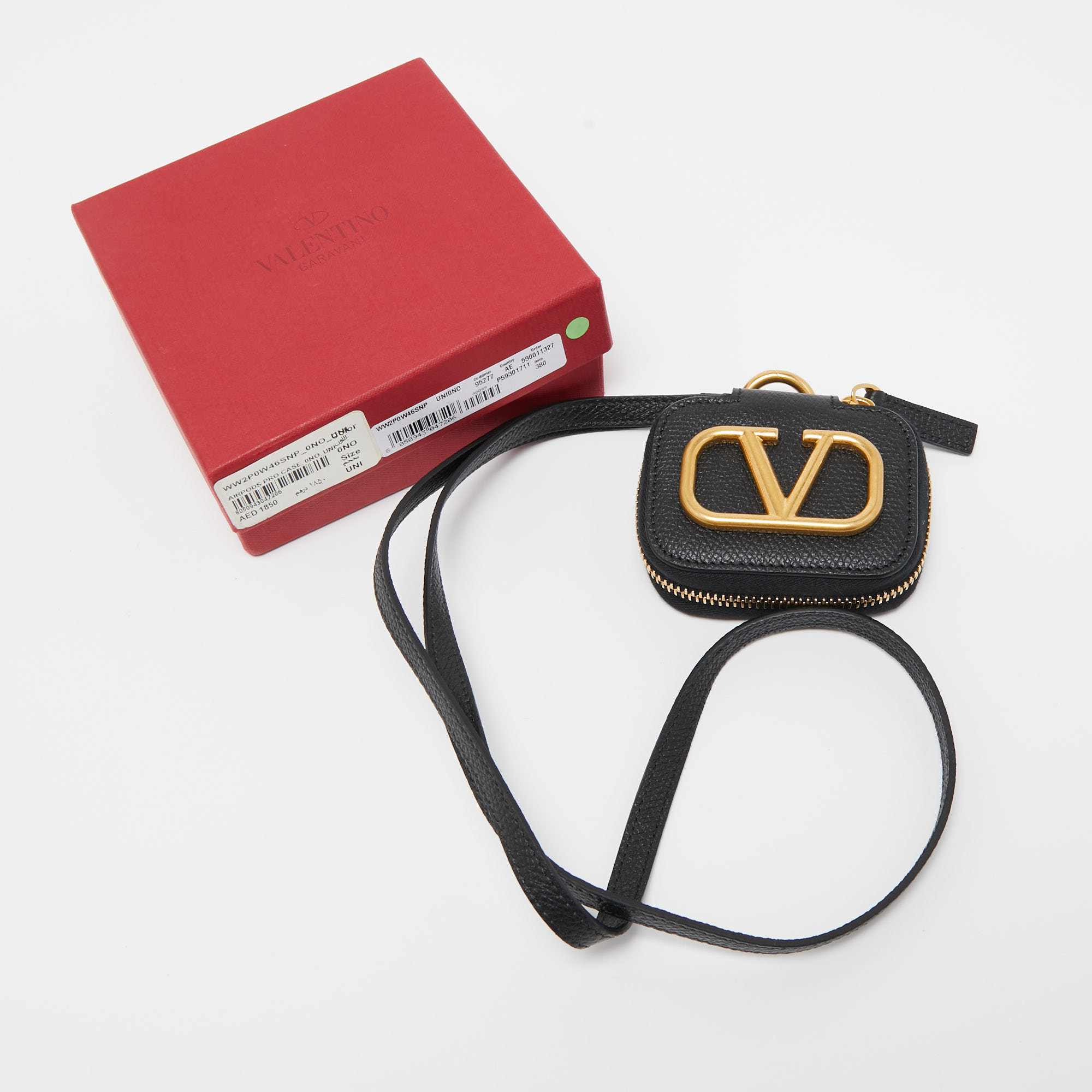 

Valentino Black Leather VLogo AirPods Pro Case